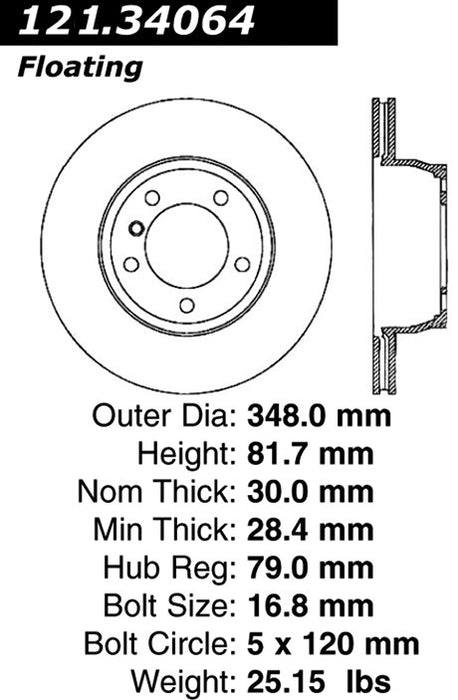 Front Disc Brake Rotor for BMW 760Li 2008 2007 2006 2005 2004 2003 P-2413023