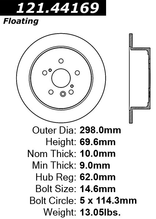 Rear Disc Brake Rotor for Toyota Venza 2016 2015 2014 2013 2012 2011 2010 2009 P-2414880