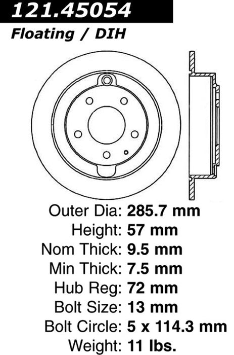 Rear Disc Brake Rotor for Mazda Millenia 2002 2001 2000 1999 1998 1997 1996 1995 P-2415019