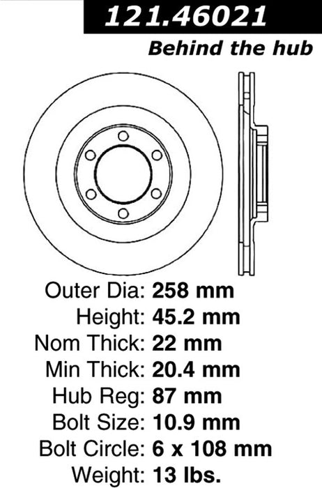 Front Disc Brake Rotor for Mitsubishi Montero 2.6L L4 1989 1988 1987 P-2415096