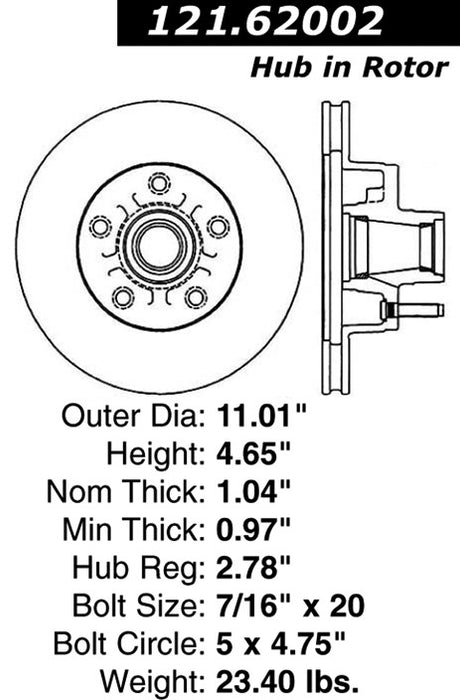 Front Disc Brake Rotor for Oldsmobile Vista Cruiser 1975 1974 1973 P-2415970