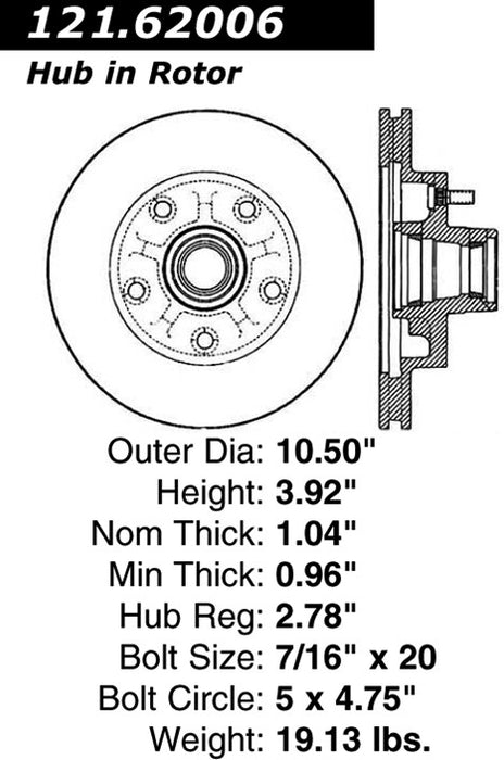 Front Disc Brake Rotor for Pontiac Grand Am 1978 P-2416014