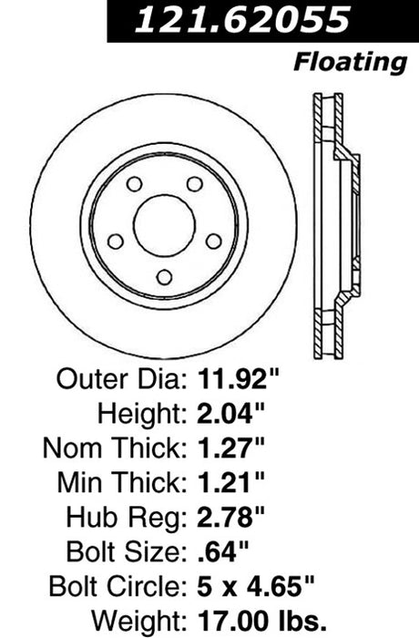 Front Disc Brake Rotor for Cadillac Seville 2002 2001 2000 1999 1998 1997 P-2416271