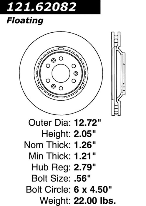 Front Disc Brake Rotor for Cadillac SRX 2009 2008 2007 2006 2005 2004 P-2416369