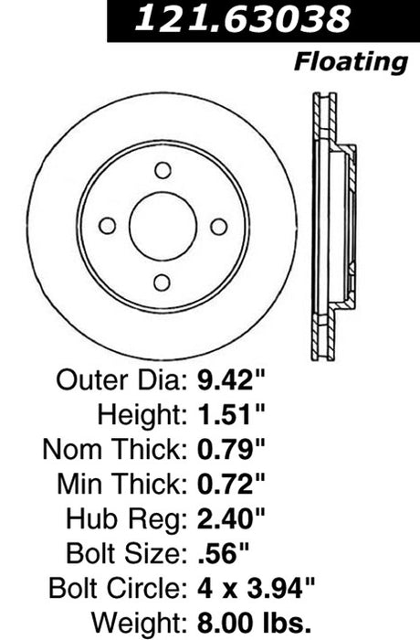 Front Disc Brake Rotor for Plymouth Neon 1995 P-2416688