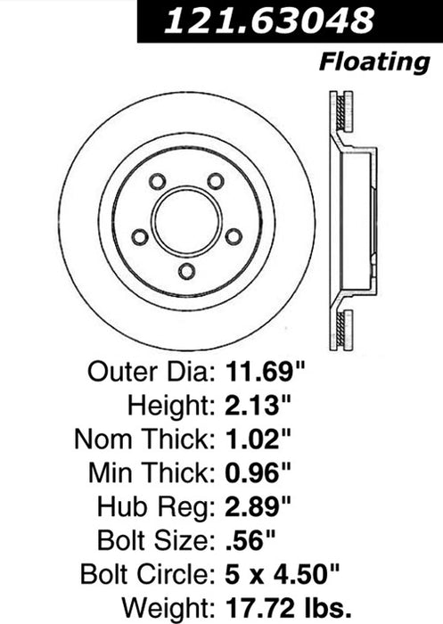 Front Disc Brake Rotor for Dodge Intrepid 2004 2003 2002 2001 2000 P-2416723