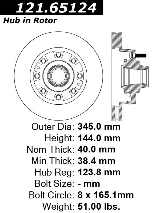 Front Disc Brake Rotor for Ford E-150 2014 2013 2012 2011 2010 2009 2008 P-2417116