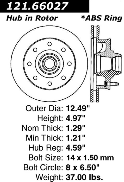 Front Disc Brake Rotor for GMC C3500 2000 1999 1998 1997 1996 1995 P-2417434