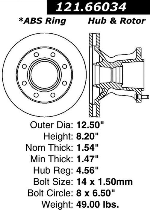 Front Disc Brake Rotor for Chevrolet Express 3500 Cutaway Van 2002 2001 2000 1999 1998 1997 1996 P-2417457