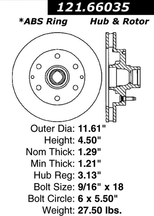 Front Disc Brake Rotor for Chevrolet Express 2500 GAS 2002 2001 2000 1999 1998 1997 1996 P-2417463