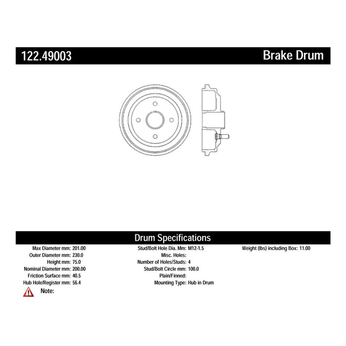 Rear Brake Drum for Pontiac Wave5 2005 P-2418350