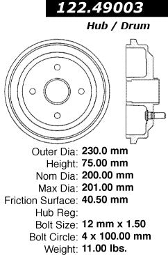 Rear Brake Drum for Pontiac Wave5 2005 P-2418350