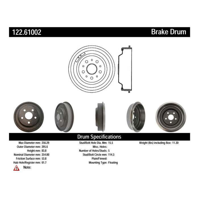 Rear Brake Drum for Ford Torino 1968 - Centric 122.61002