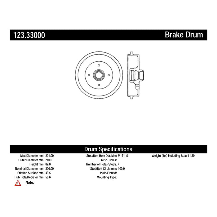 Rear Brake Drum for Volkswagen Quantum 1988 1987 1986 1985 1984 1983 1982 P-2418856