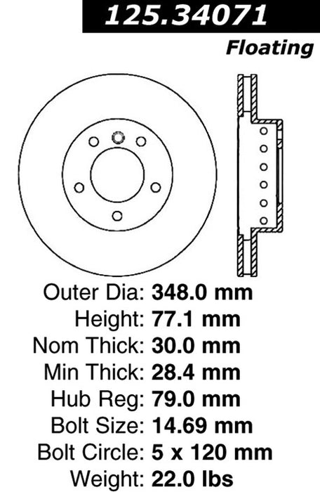 Front Disc Brake Rotor for BMW 645Ci 2005 2004 P-2421235