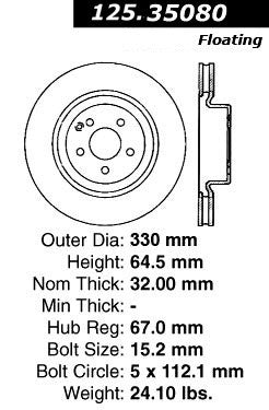 Front Disc Brake Rotor for Mercedes-Benz CLS500 2006 P-2421780