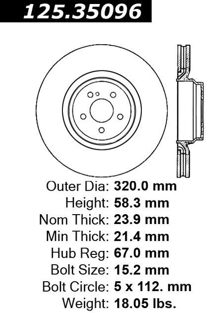 Rear Disc Brake Rotor for Mercedes-Benz S350 2013 2012 P-2421839