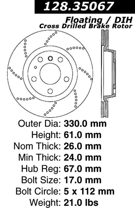 Rear Disc Brake Rotor for Mercedes-Benz CL55 AMG 2003 P-2430813