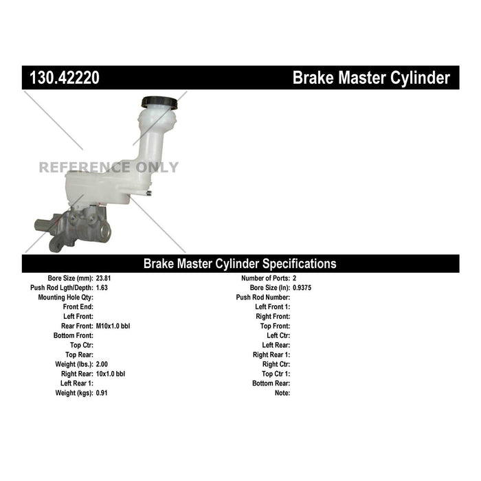 Brake Master Cylinder for Nissan Sentra Automatic CVT Transmission 2010 2009 2008 2007 P-2432695