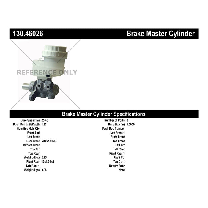 Brake Master Cylinder for Mitsubishi Eclipse Manual Transmission 2009 2008 2007 2006 P-2433134