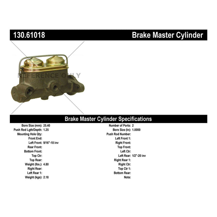 Brake Master Cylinder for Ford LTD 1972 1971 1970 1969 - Centric 130.61018