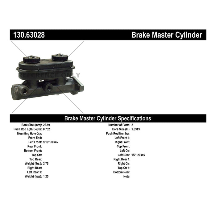 Brake Master Cylinder for Chrysler Cordoba 1983 1982 1981 1980 1979 - Centric 130.63028