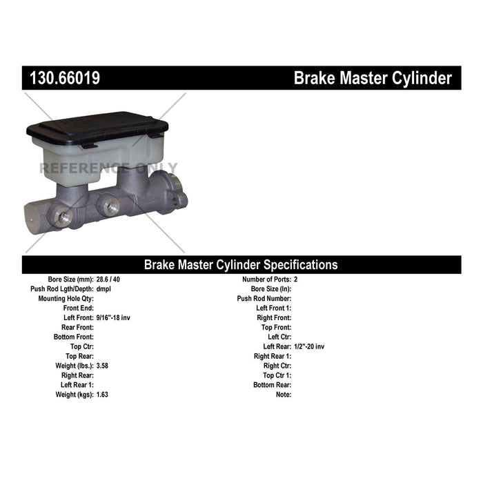 Brake Master Cylinder for Chevrolet K10 GAS 1986 1985 1984 1983 1982 1981 - Centric 130.66019
