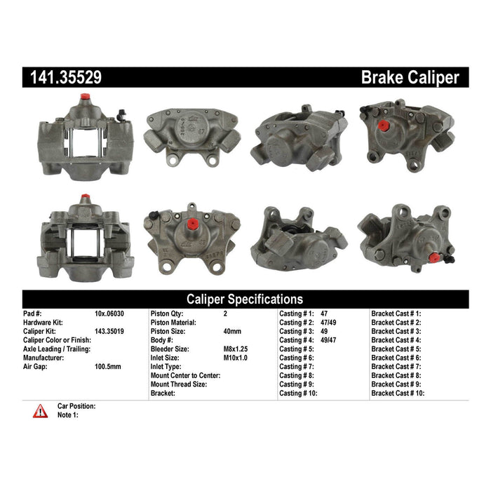 Rear Right/Passenger Side Disc Brake Caliper for Mercedes-Benz S350 1995 1994 P-1168286