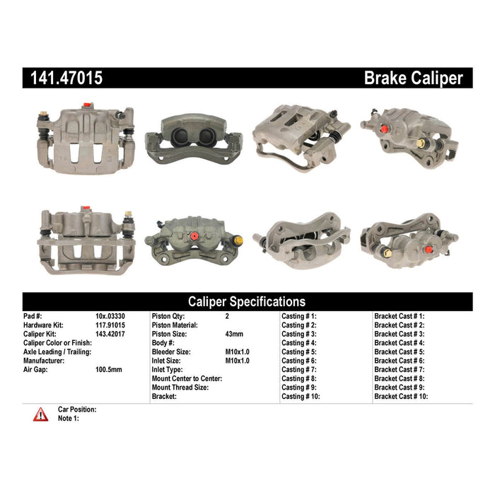 Front Right/Passenger Side Disc Brake Caliper for Subaru SVX 1997 1996 1995 1994 1993 1992 P-1170475