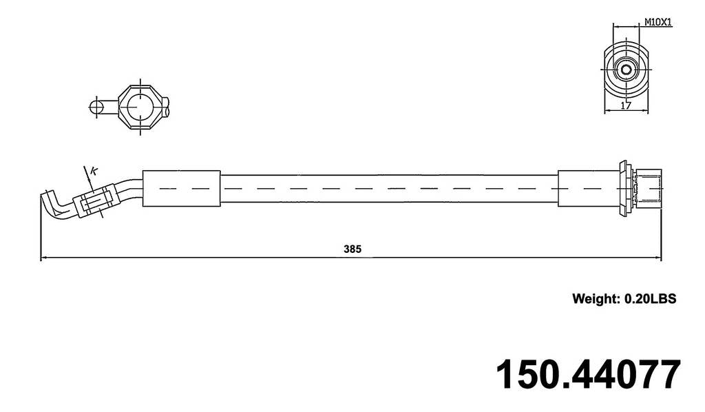 Front Brake Hydraulic Hose for Lexus IS250 RWD Sedan 2015 2014 P-1183053