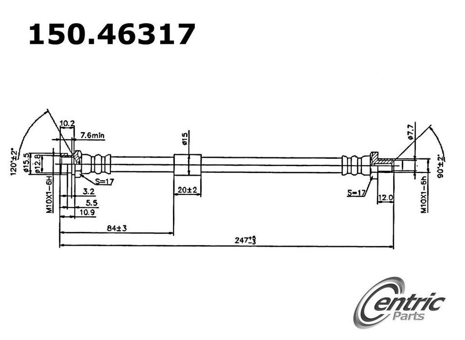 Rear Lower Brake Hydraulic Hose for Mitsubishi Outlander AWD SE 2013 2012 2011 2010 2009 2008 P-1183767