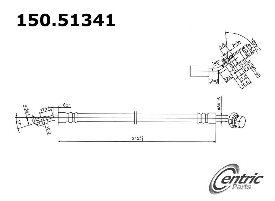 Rear Right/Passenger Side Brake Hydraulic Hose for Hyundai Sonata 2015 2014 2013 2012 2011 2010 2009 P-1184199