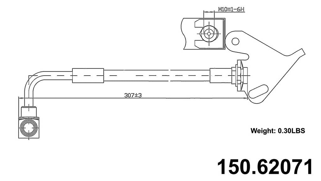 Front Right/Passenger Side Brake Hydraulic Hose for Pontiac Firebird 2002 2001 2000 1999 1998 P-1185497