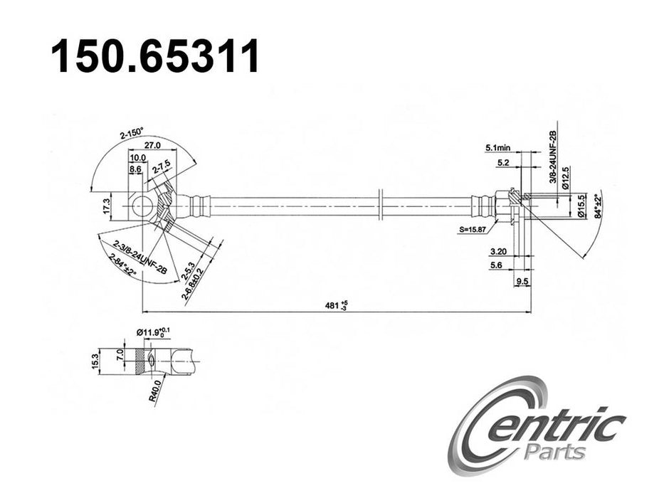 Rear Brake Hydraulic Hose for Dodge M400 1974 P-1187378