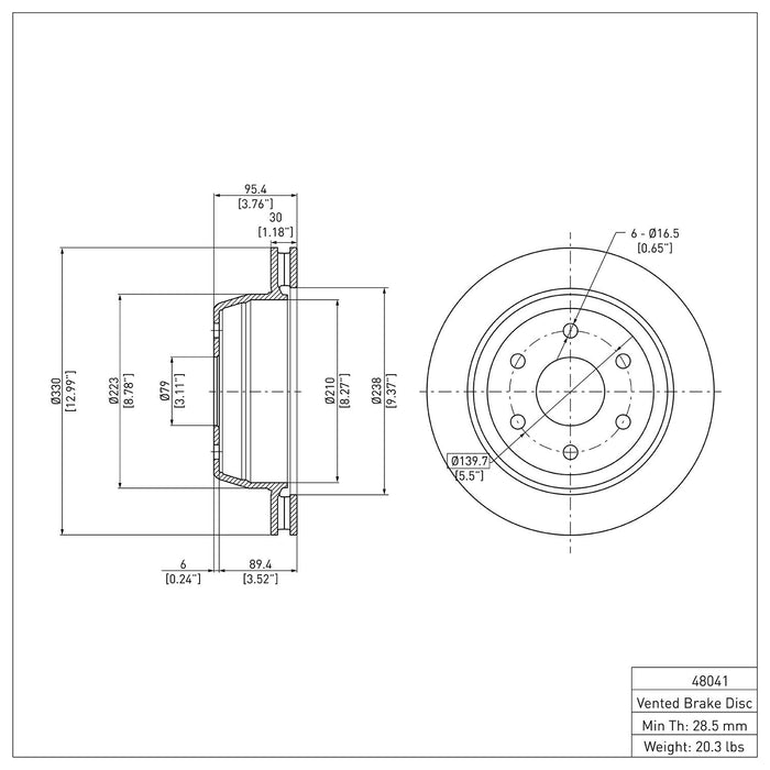 Rear Disc Brake Rotor for GMC Yukon XL 1500 2006 2005 2004 2003 2002 2001 2000 P-280128