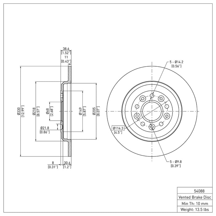 Rear Disc Brake Rotor for Mercury Sable 2009 2008 P-280572