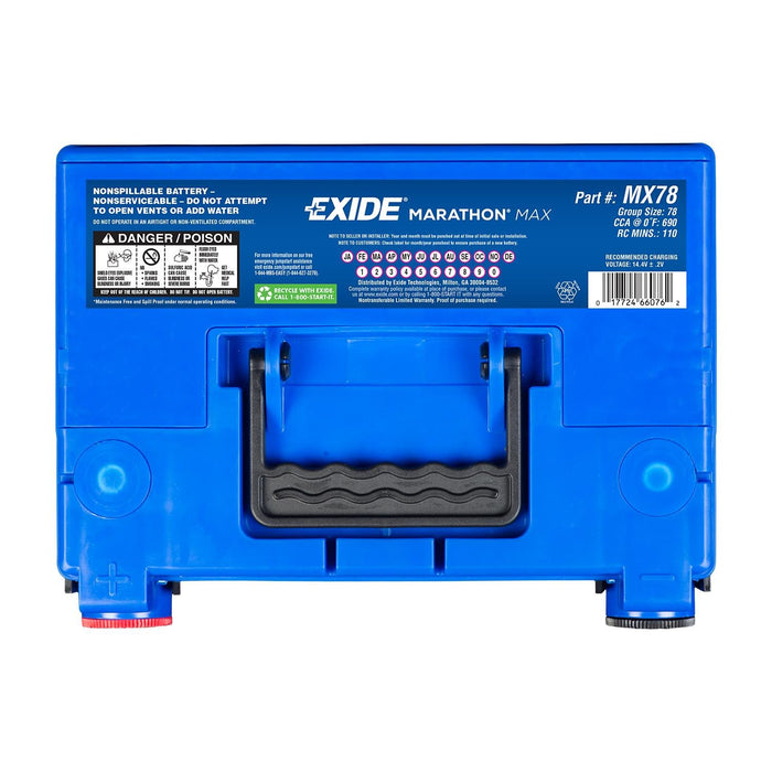 Vehicle Battery for Chevrolet Biscayne 1972 1971 - Exide MX78