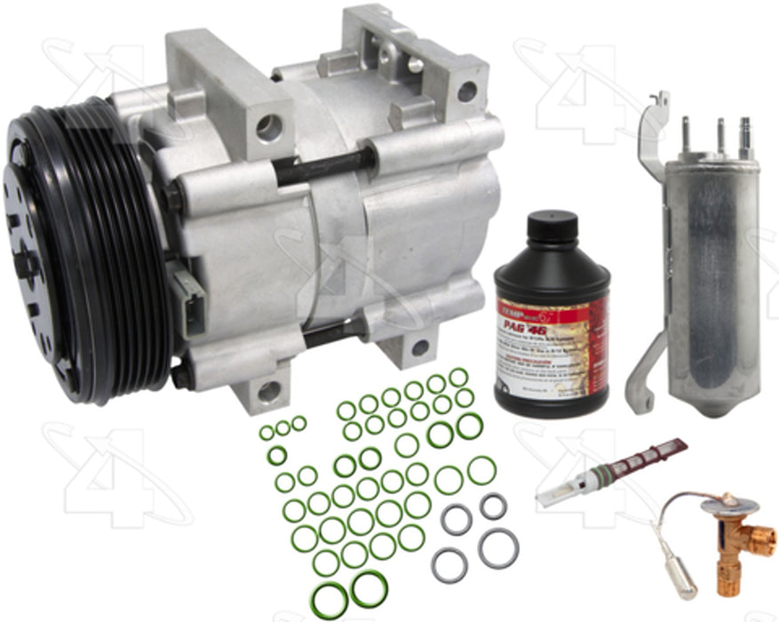 Front and Rear A/C Compressor and Component Kit for Ford Explorer Sport Trac 4.0L V6 4-Door 2003 - Four Seasons 7099NK
