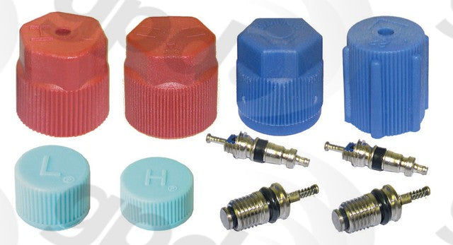 A/C System Valve Core and Cap Kit for Volvo S40 GAS 2004 2003 2002 2001 2000 - Global Parts 1311575