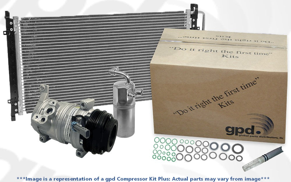 A/C Compressor and Component Kit for GMC V1500 Suburban 6.2L V8 1991 1990 - Global Parts 9712216A