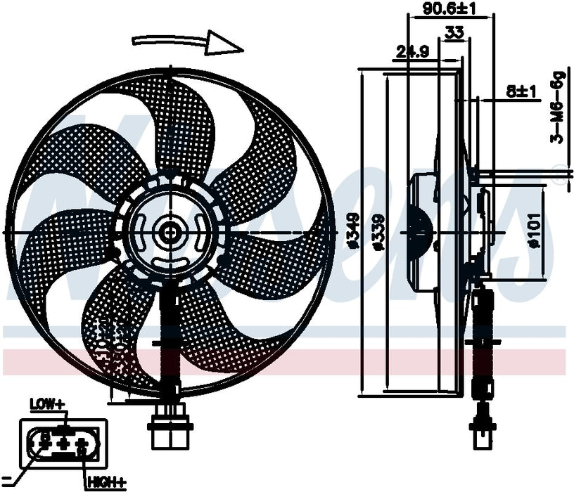 Left A/C Condenser Fan for Volkswagen Golf 2.8L V6 GTI VR6 GAS 2002 P-611777