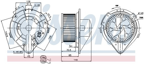 HVAC Blower Motor for Audi 90 2.8L V6 GAS 1995 1994 1993 P-611850