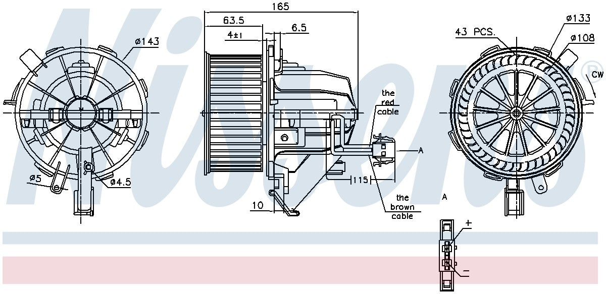 HVAC Blower Motor for Audi A4 2.0L L4 Base GAS 2012 2011 2010 2009 - Nissens 87215