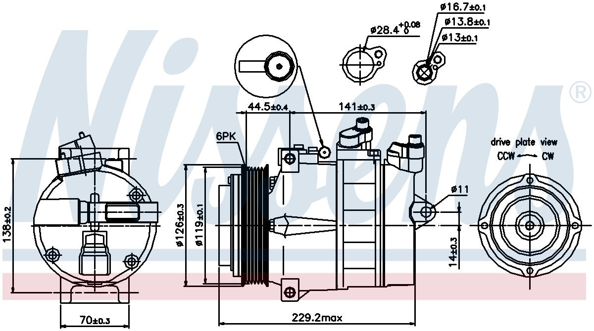 A/C Compressor for Mercedes-Benz ML430 4.3L V8 Base GAS 2001 2000 1999 P-612048