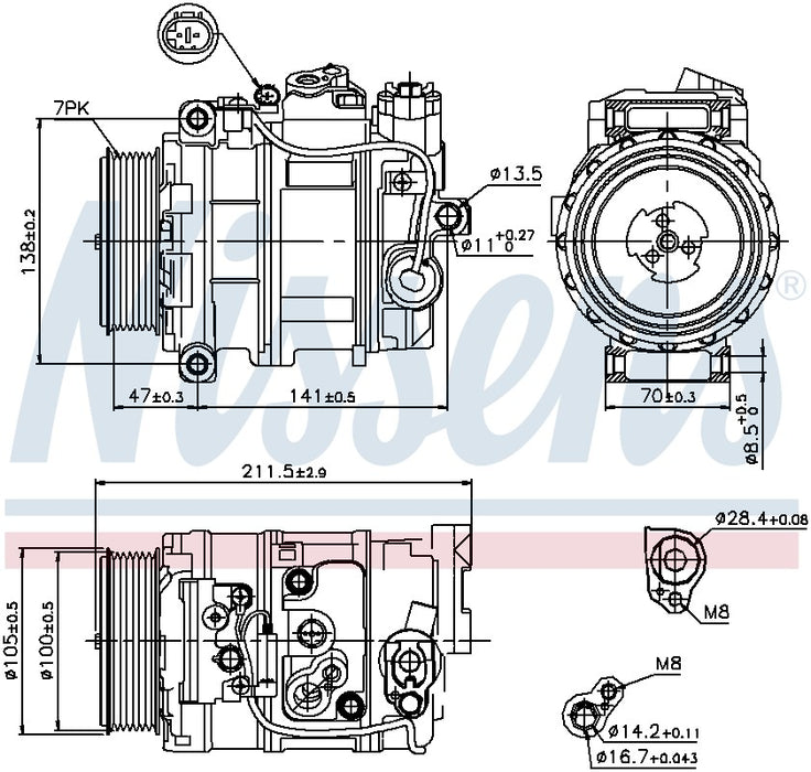 A/C Compressor for Mercedes-Benz ML320 3.0L V6 Bluetec 4Matic DIESEL 2009 P-612247