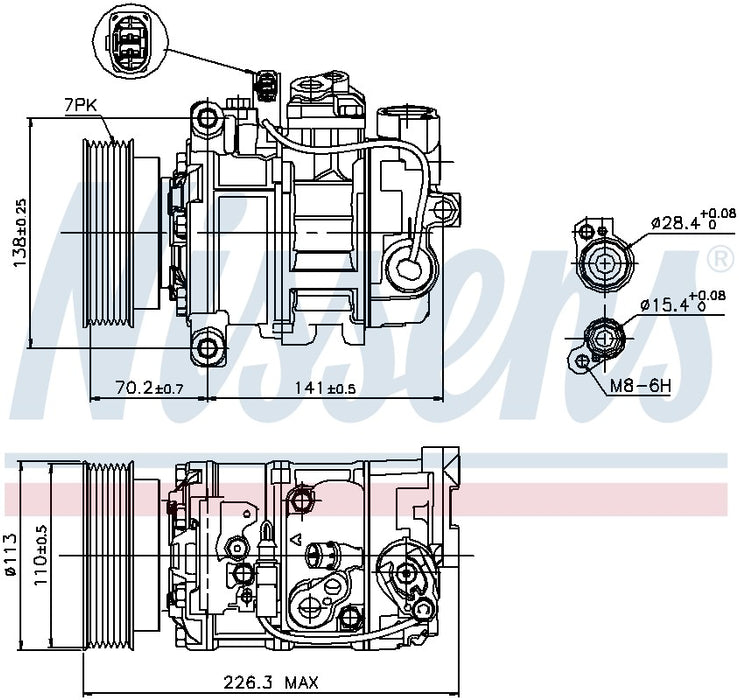 A/C Compressor for Audi Q7 3.6L V6 GAS 2010 2009 2008 2007 P-612316