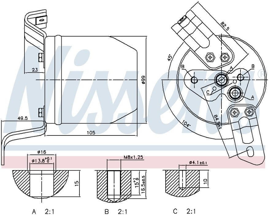 A/C Receiver Drier for BMW Z3 GAS 2002 2001 2000 P-613116