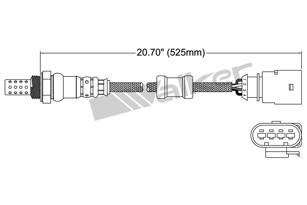 Downstream Right Oxygen Sensor for Volkswagen R32 3.2L V6 GAS 2008 - Walker 250-24699