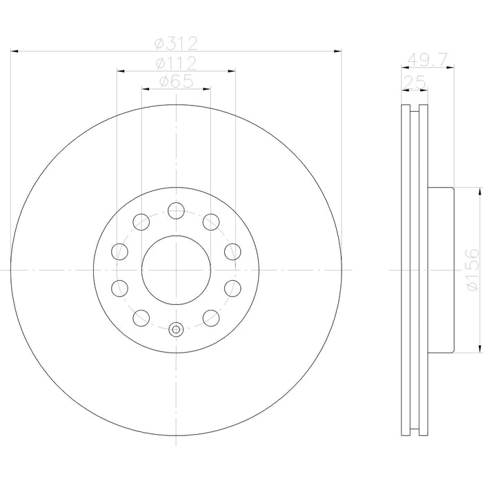 Front Disc Brake Rotor for Audi TT Quattro 2.0L L4 2020 2019 2018 2017 2016 2015 2014 2013 2012 2011 2010 2009 P-709228