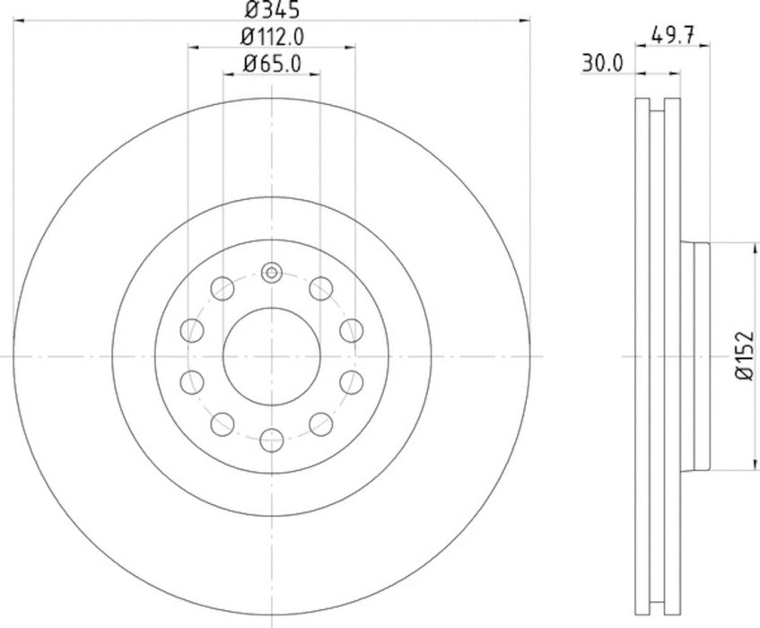 Front Disc Brake Rotor for Volkswagen CC 2012 2011 2010 2009 P-709238